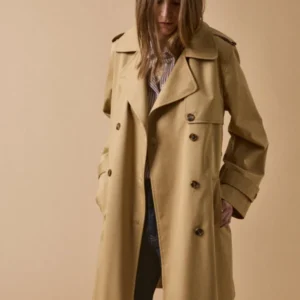 Langer Damen-Trenchcoat aus Bio-Baumwolle