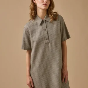 Damen-Hemdkleid mit kleinen Karos