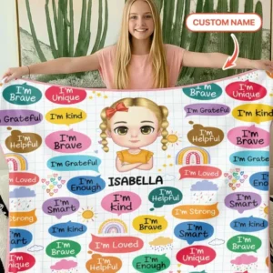 Personalized I'm Kind I'm Brave Bamboo Blanket