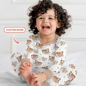 Custom Name Mama & Baby Sloth – Our First Mother’s Day 2026 Bamboo Two Piece Long Sleeve Pajama Set