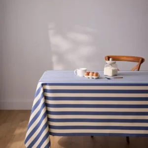 Gestreifte Tischdecke aus beschichteter Baumwolle