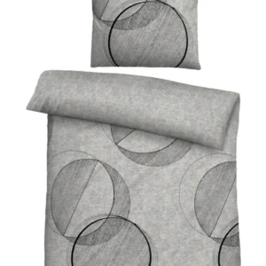 biberna Melange-Flanell Bettwäsche Sturmgrau – Melange-Flanell