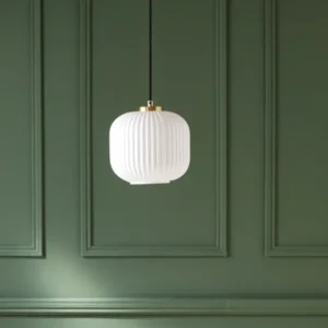 Hängelampe aus geriffeltem Glas