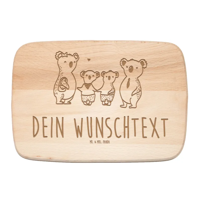 Personalisiertes Frühstücksbrett Koala Familie zwei|p:1372422|h:b0d2be53033425a8e8fbafe26ca280be