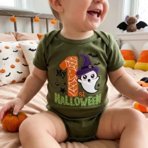 First Spooky Season Applique Embroidered Bamboo Bodysuit