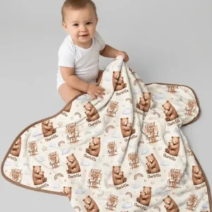 Custom Name Blessed By God Spoiled By Grandma Bamboo Blanket
