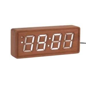 Holzwecker mit LED-Digitalanzeige, rechteckiges Holzgehäuse, Anzeige 09:06