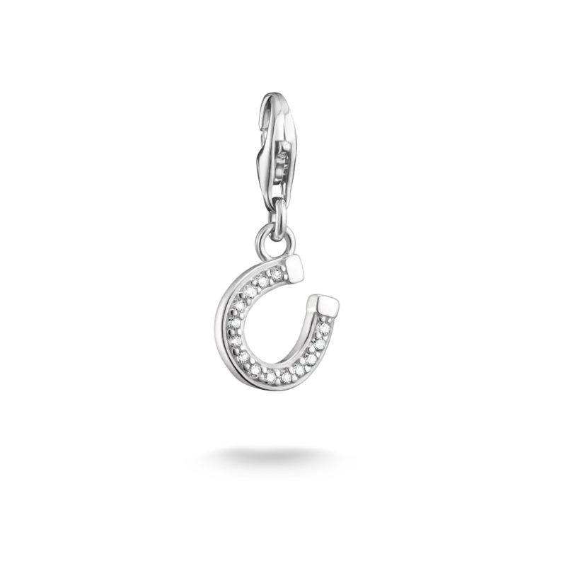 Hufeisen-Anhänger aus 925 Sterlingsilber mit funkelnden Steinen