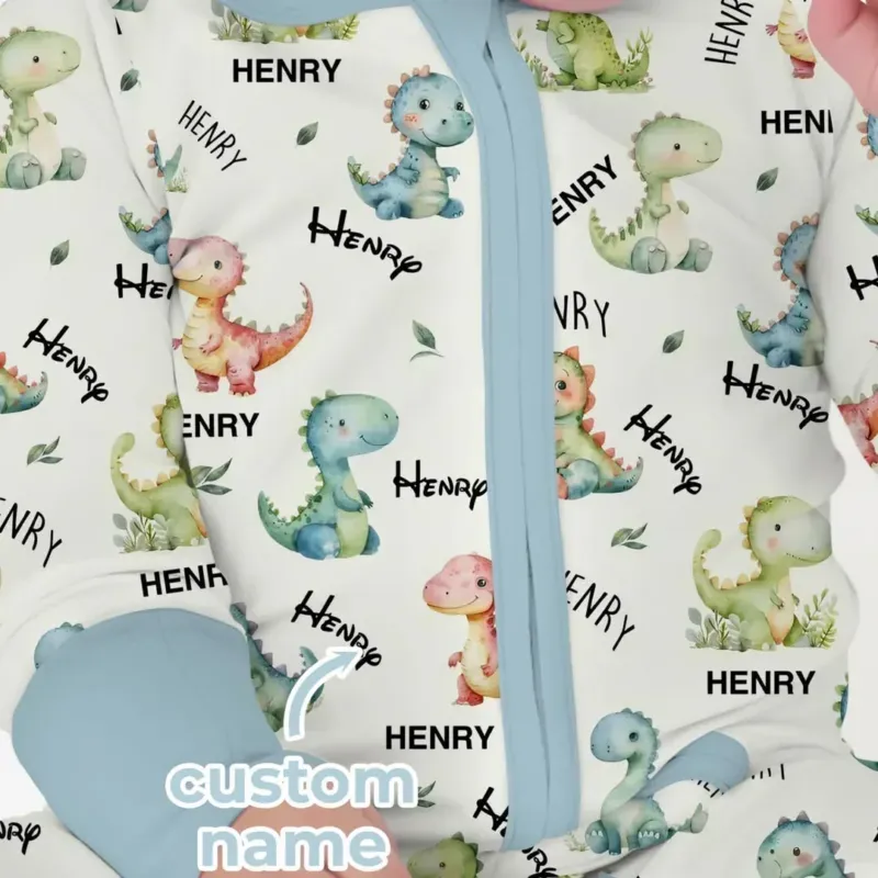 Dinosaur Custom Name Bamboo Convertible Zippy
