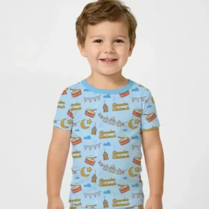Ramadan Mubarak Bamboo Two Piece Short Sleeve Pajama Set