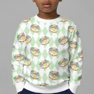 Mardi Gras Donut Bamboo Crewneck Sweatshirt
