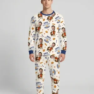 Custom Photo Dad's Grilling Buddy Family Matching Bamboo Men's Pajama Set