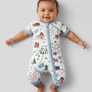 The North Pole Map Bamboo Shorty Zippy