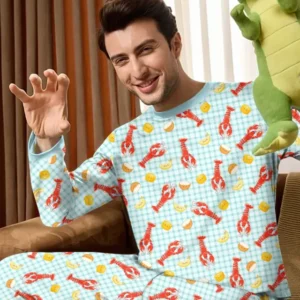 Preppy Crawfish Season Bamboo Men's Pajama Set