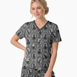 Midnight Cat Parade Bamboo Women Short Sleeve Short Pajama Set