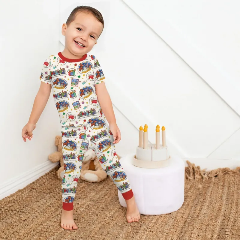 Away In A Manger Blessings Blessings Bamboo Two Piece Short Sleeve Pajama Set