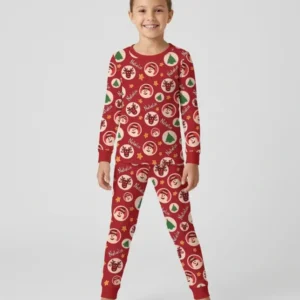 Christmas Dinner Bamboo Two Piece Long Sleeve Pajama Set