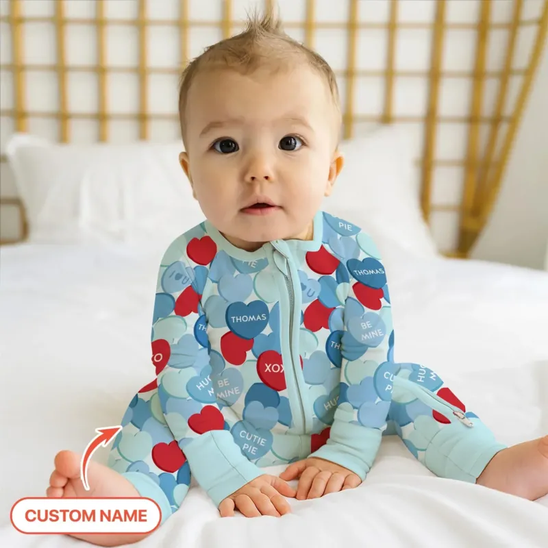 Valentine Candy Crush Family Matching Bamboo Convertible Zippy