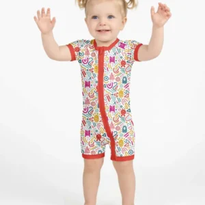 Rainbow Monster Party Bamboo Shorty Zippy