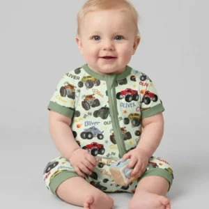 Personalized Monster Truck Bamboo Shorty Zippy