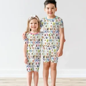 Saint ABCs Bamboo Two Piece Short Sleeve Shorts Pajama Set