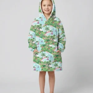Preppy Coast Beach Club Wearable Bamboo Blanket Hoodie