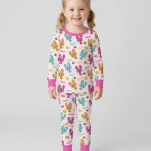 Custom Name Crawfish Crew Bamboo Two Piece Long Sleeve Pajama Set