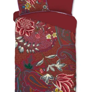Glück Percal Duvet Cover "Ruby" - Rot - Dubbele instopflap