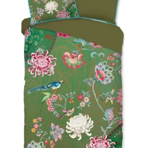 Glück Percale Duvet Cover "Ming" - Grün - Dubbele instopflap