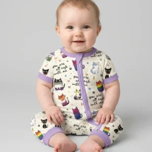Loved & Safe Kitties Family Matching Bamboo Shorty Zippy