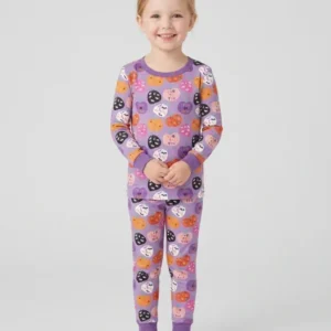 Boo Pumpkin Season Bamboo Two Piece Long Sleeve Pajama Set