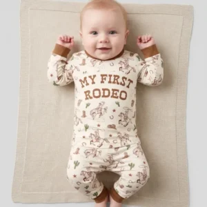 Personalized My First Rodeo Bamboo Two Piece Long Sleeve Pajama Set