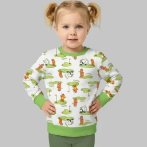 Custom Name Little Bear Golf Club Bamboo Crewneck Sweatshirt