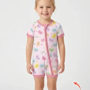 Custom Name Tennis Candy Hearts Bamboo Shorty Zippy