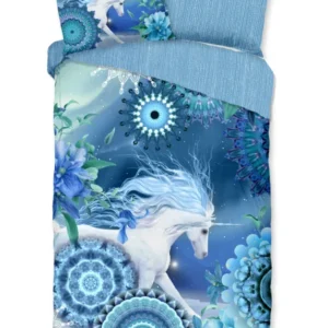 Hüftflanell -Bettdecke "Lumi" - Blau - Dubbele instopflap
