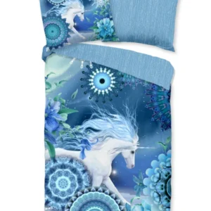 Hüftflanell -Bettdecke "Lumi" - Blau - Rits