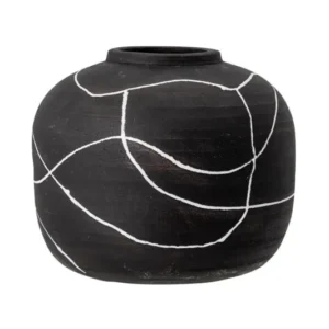 Deko-Vase „Virela“ – Schwarze Terrakotta