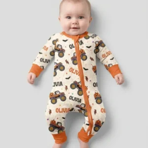 Custom Name Halloween Monster Truck Bamboo Convertible Zippy
