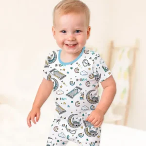 Dua, Dhikr, Dream Matching Family Bamboo Two Piece Short Sleeve Shorts Pajama Set