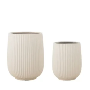 Blumentopf-Set „Calmea“ – Weißes Magnesia (2-teilig)
