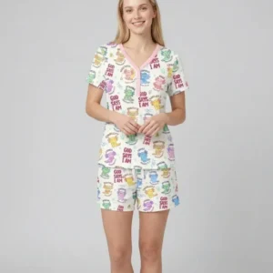 Axolotl God Says I Am Custom Name Bamboo Women Short Sleeve Short Pajama Set