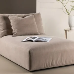 Designer Lounge Sessel Lanzia – Braun mit Leinenoptik