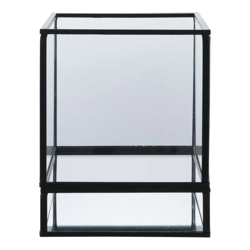 Kerzenhalter „Ferro Glas“ – Metall & Glas in Schwarz