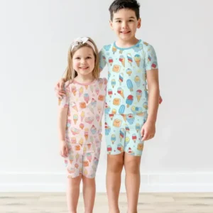 American Ice cream Bamboo Two Piece Short Sleeve Shorts Pajama Set