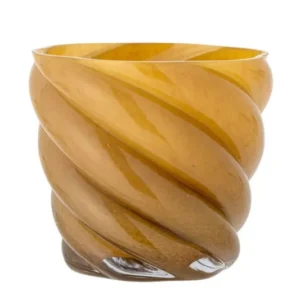 Blumentopf Solina – Mundgeblasenes Glas in warmem Gelb