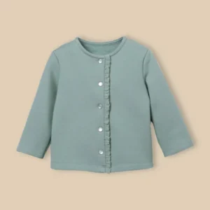 Strickjacke, Baby, aus Molton - Bio-Baumwolle
