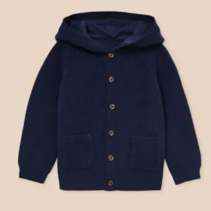 Strickjacke aus Bio-Baumwolle und Wolle Baby