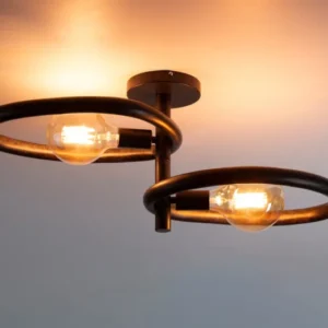 Deckenleuchte „Orelia“ – Metallleuchte in Schwarz mit drehbaren Lichtköpfen