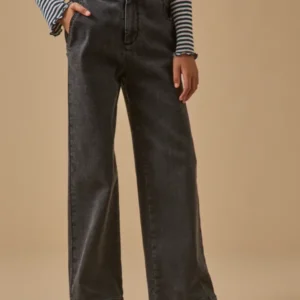 Mädchenhose aus Denim mit weitem Bein