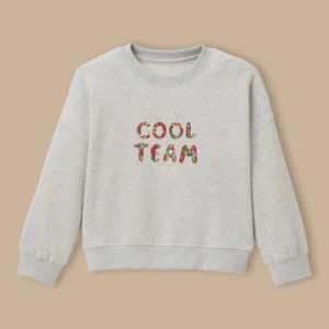 Mädchen-Sweatshirt « Cool Team », aus Liberty®-Stoff, Bio-Baumwolle